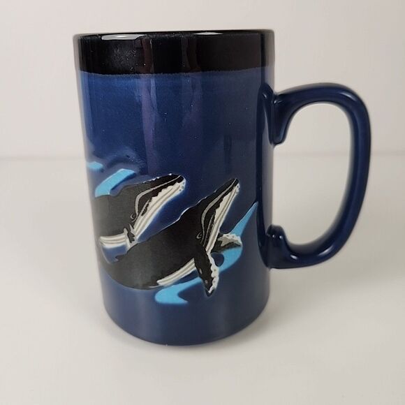 Vintage Signed Otagiri Humpback Whales Mug Cup Japan - Picture 1 of 9